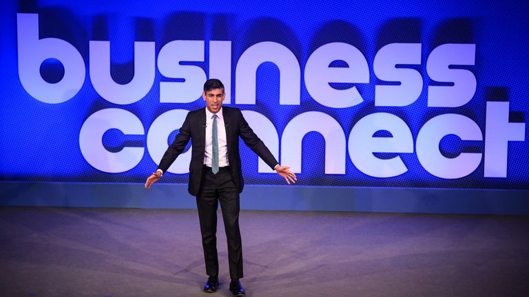 Prime Minister Rishi Sunak during a Business Connect event in North London to increase opportunities for the private sector to boost economic growth. Picture date: Monday April 24, 2023.
