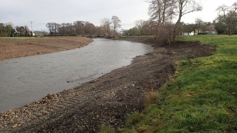 The River Lugg after destruction by the landowner
Pic:Gov.uk

