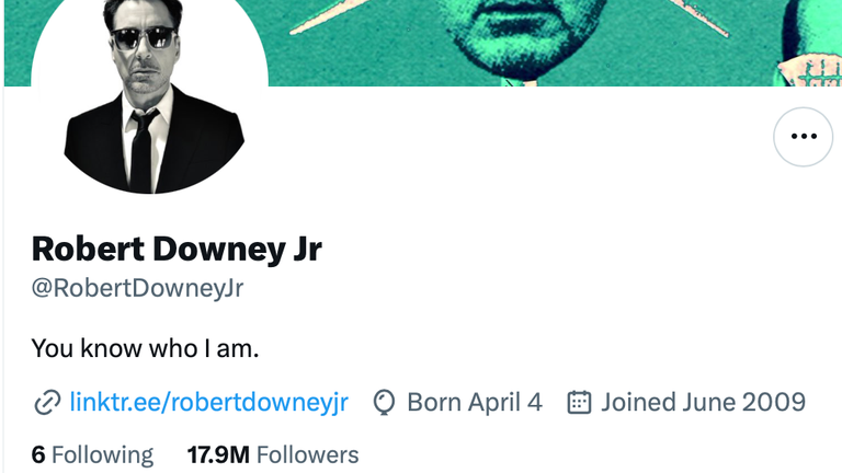 Robert Downey Jr&#39;s Twitter account