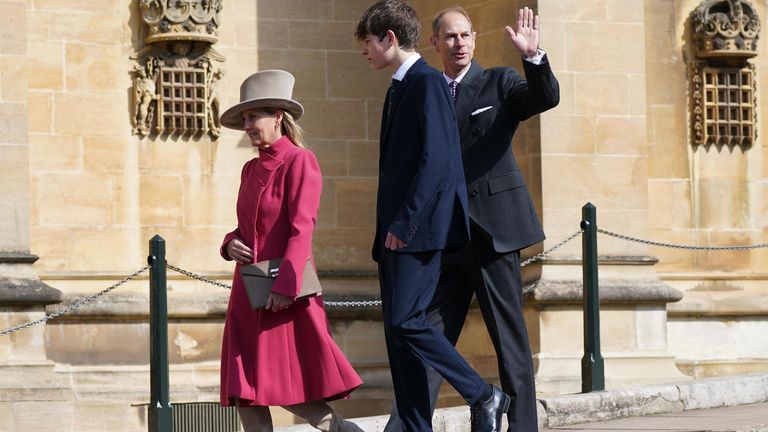 The Duke and Duchess of Edinburgh with the Earl of Wessex. Pic: PA