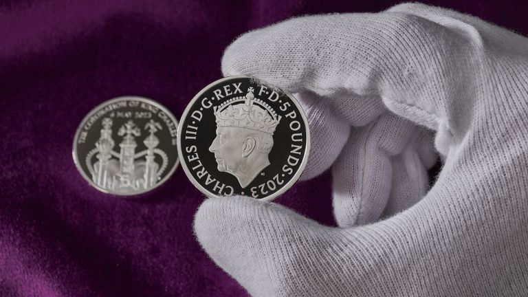The Royal Mint&#39;s £5 coin to mark the King&#39;s coronation.
