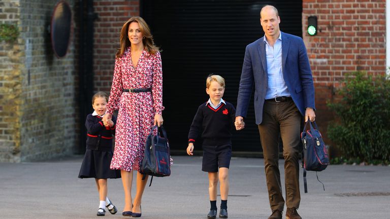 The Cambridge family on Princess Charlottes first day of school, 2019
