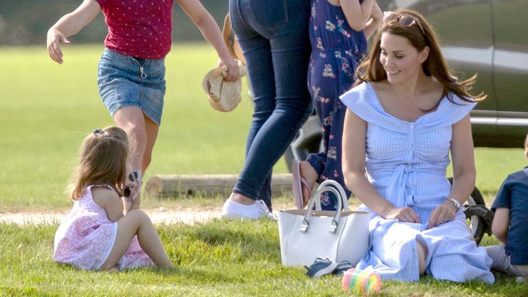 Kate watching Prince William play polo in June 2018