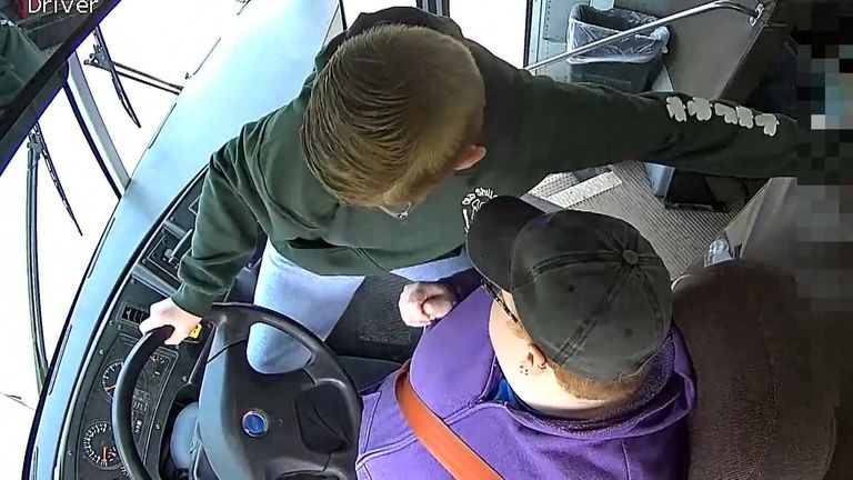 Hero boy stops Michigan school bus with ill driver