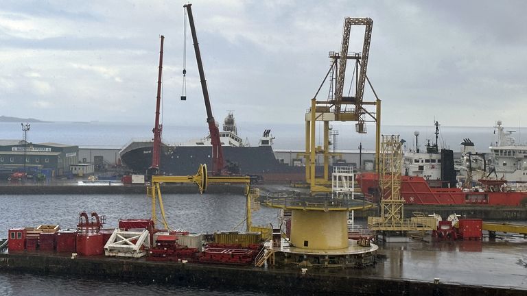 A view of the ship Petrel at Imperial Dock in Leith, Edinburgh, which became dislodged from its holding on Wednesday March 22. Investigations into why the vessel owned by the US Navy toppled over in the dry dock, leaving 35 injured, continue. Two large Mammoet cranes have been placed at the port side of the Petrel, which tipped over to a 45 degree angle more than three weeks ago and sparked a huge emergency service operation at the dry dock operated by Dales Marine Services. Picture date: Thursd