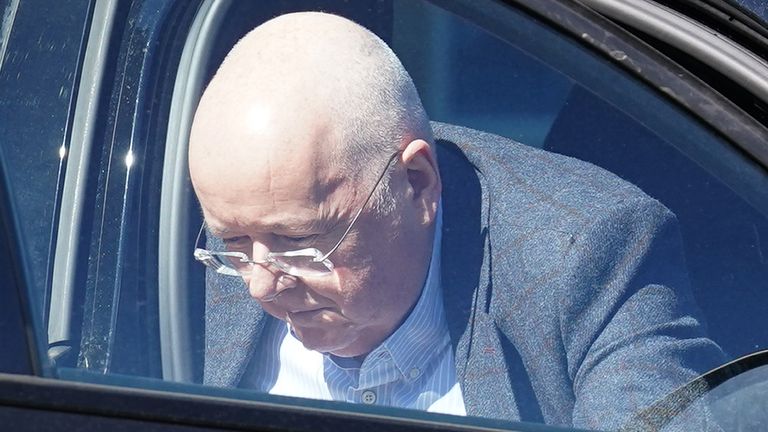 Former chief executive of the SNP, Peter Murrell returning to his home in Uddingston, Glasgow. Mr Murrell was arrested earlier this month by police investigating the SNPs finances, and questioned for more than 11 hours before being released pending further investigation. Picture date: Thursday April 20, 2023.
