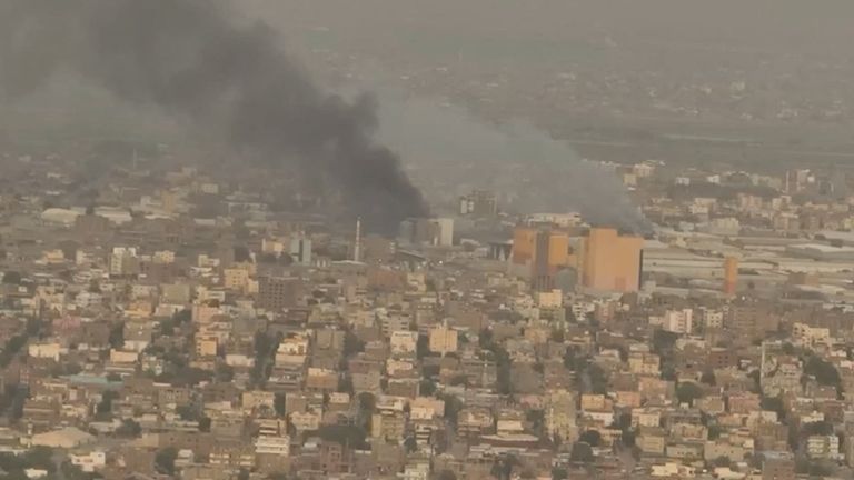 Smoke rising over the Khartoum North Light Industrial Area