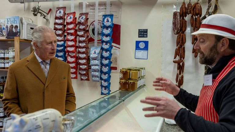 The King visits a butchers