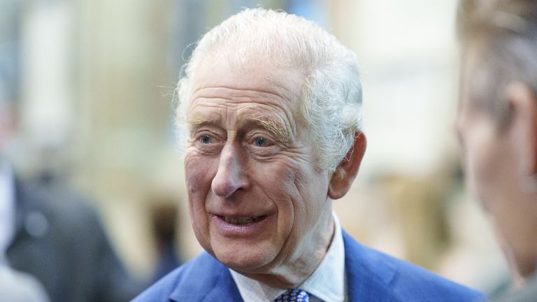 King Charles III attends a celebration at St Giles&#39; Church to mark Wrexham becoming a City. Picture date: Friday December 9, 2022. Pic: PA Images