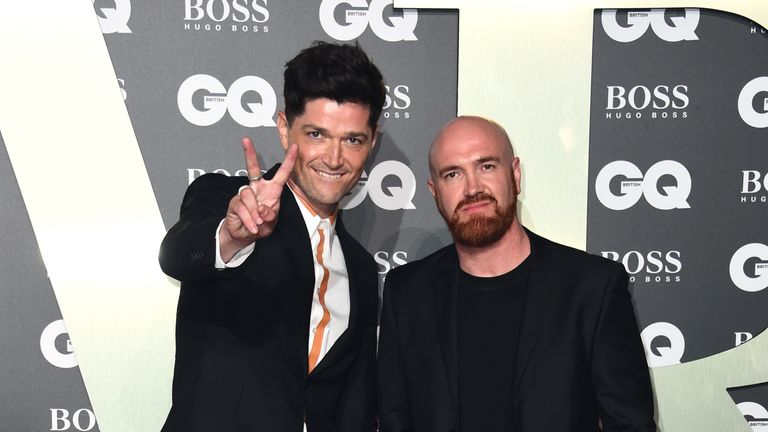 File photo dated 03/09/19 of Danny O&#39;Donoghue (left) and Mark Sheehan of The Script arriving at the GQ Men of the Year Awards 2019 in association with Hugo Boss, held at the Tate Modern in London. Mark Sheehan, guitarist for Irish pop band The Script, has died after a brief illness, the band announced on social media.

