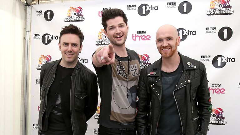 File photo dated 26/05/13 of (left to right) Glen Power, Danny O&#39;Donoghue and Mark Sheehan of The Script at Radio One&#39;s Big Weekend, at Ebrington Square in Londonderry, Northern Ireland. Mark Sheehan, guitarist for Irish pop band The Script, has died after a brief illness, the band announced on social media.