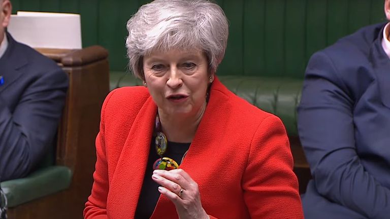 Theresa May in the Commons