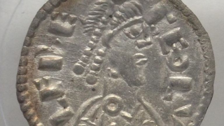 The ninth century coins are thought to have been buried by a Viking Pic: Durham Police 