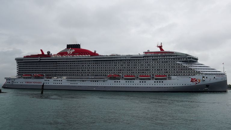 Virgin Voyage&#39;s luxury cruise ship Scarlet Lady 