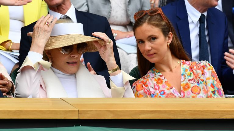 Princess Michael of Kent and Lady Marina Windsor in the Royal Box on Centre Court

1 Jul 2022
