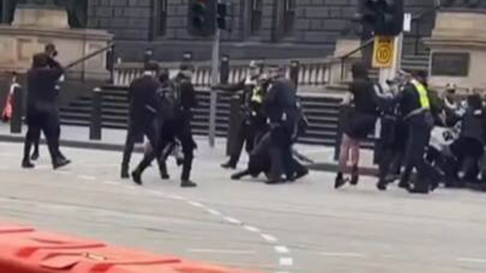 Neo-Nazi demonstrators clash with police and counter-protesters outside ...