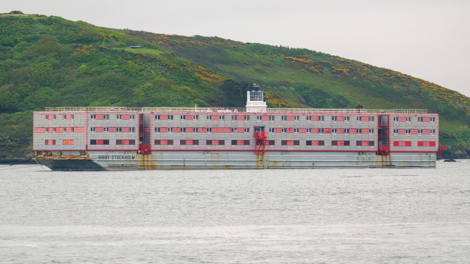 Bibby Stockholm: Barge set to house asylum seekers arrives in UK waters