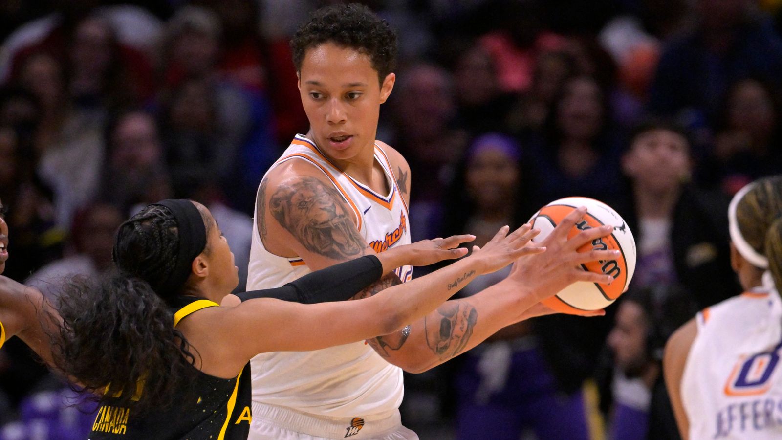 Brittney Griner plays first professional league game since release from Russian jail