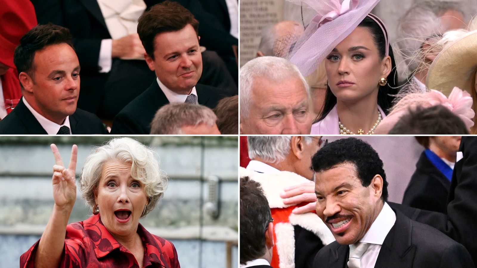 Ant and Dec, Katy Perry, Emma Thompson and Lionel Richie among celebrities at King's coronation