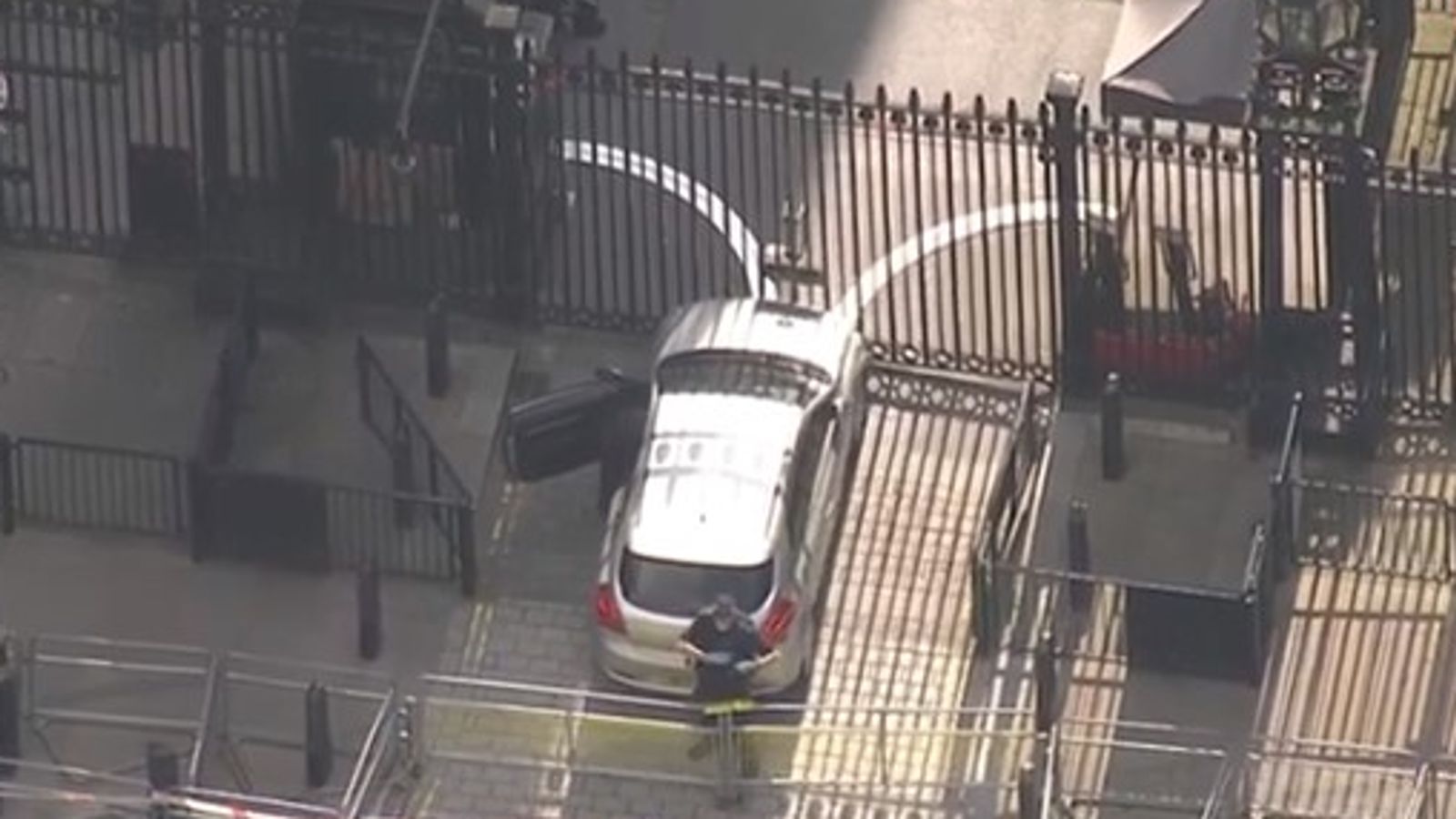 Watch moment man arrested after car crashes into Downing Street gates