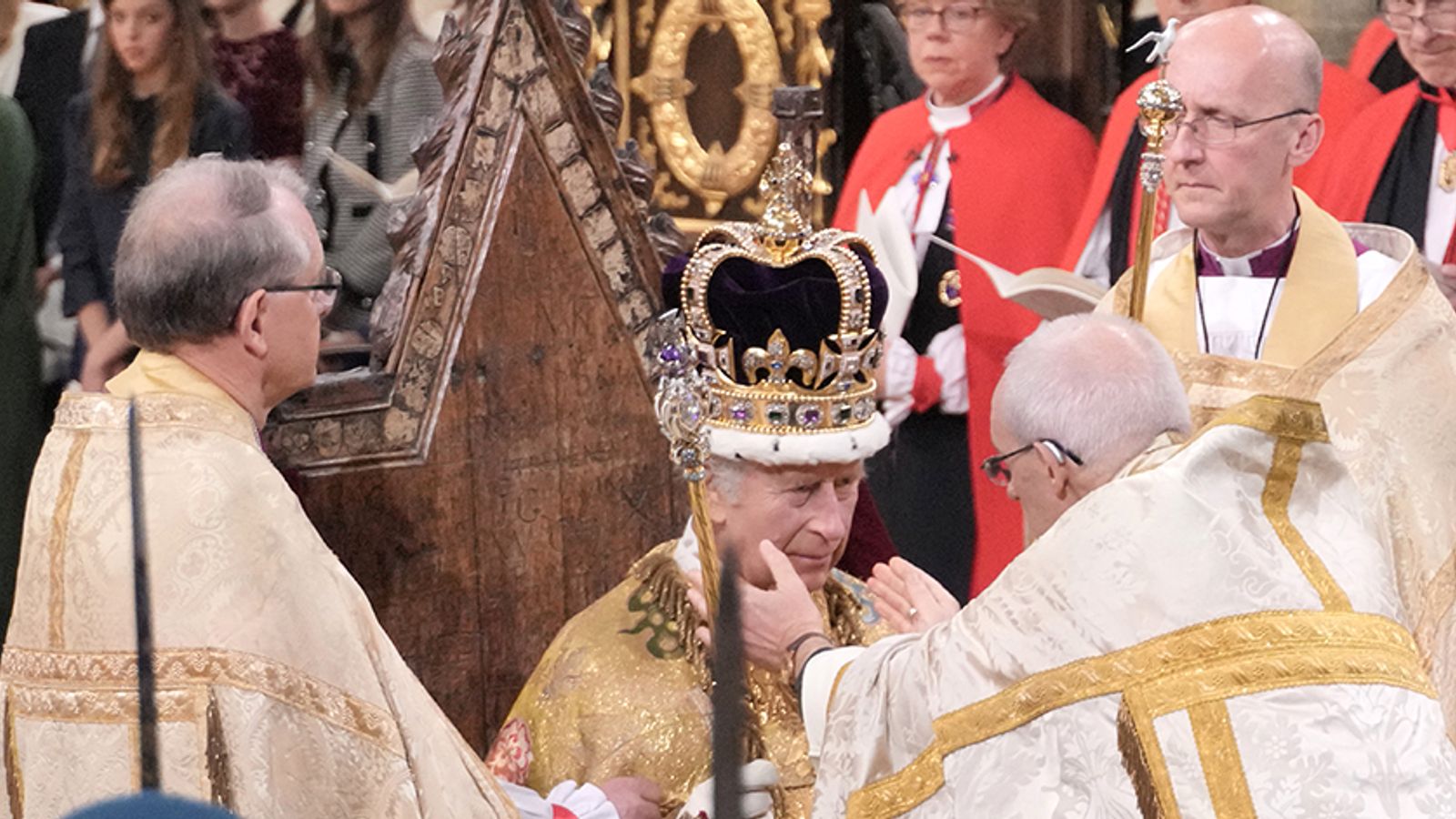 The King crowned by Archbishop of Canterbury in historic coronation at Westminster Abbey