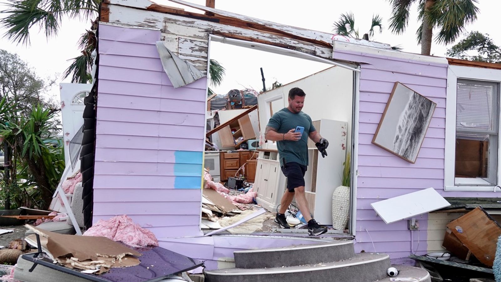 Palm Beach Tornado Wind flips cars and damages homes in coastal