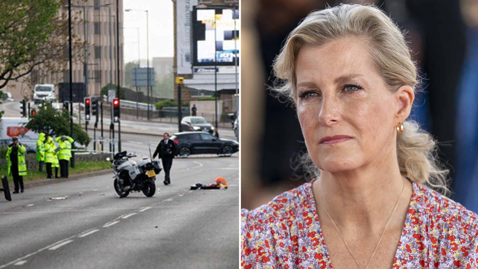 Duchess of Edinburgh says her 'thoughts and prayers' are with woman critically injured after royal police escort crash