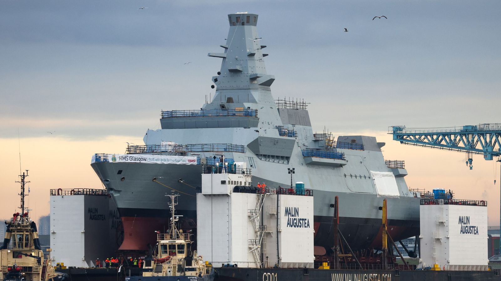 Sabotage investigation after cables damaged on Royal Navy warship HMS Glasgow at Scottish shipyard