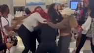 Video captures wild brawl at Chicago&#39;s O&#39;Hare airport
