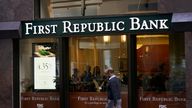 A pedestrian walks past a First Republic Bank in San Francisco. Pic: AP