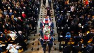 The funeral of RAF Sergeant Peter Brown at St Clement Danes Church, in London, one of the last black RAF pilots to have fought in the Second World War. Born in Jamaica in 1926, Sgt Brown died alone aged 96 in Maida Vale, London. He enlisted in the RAF Volunteer Reserve in September 1943. A campaign had been launched by a national newspaper to find Sgt Brown&#39;s surviving family members. Picture date: Thursday May 25, 2023.