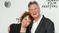 Helen Gibbins, left, and Michael Palin, right, attend a special Tribeca Film Festival screening of "Monty Python and the Holy Grail" at the Beacon Theatre on Friday, April 24, 2015, in New York. (Photo by Andy Kropa/Invision/AP)


