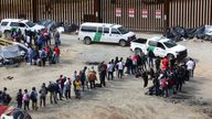 Migrants gathered near the border as the US prepared to lift Title 42 restrictions