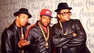 From left; Reverend Run, Jam Master Jay and Darryl McDaniels of Run DMC at the American Music Awards in 1987. Pic: AP
