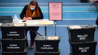 Ballot boxes arrive for votes for the Senedd Elections at the Cardiff House of Sport, Cardiff. Picture date: Friday May 7, 2021.