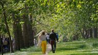 People enjoying the warm Spring Bank Holiday weather in St James&#39;s Park, London. Pic: PA