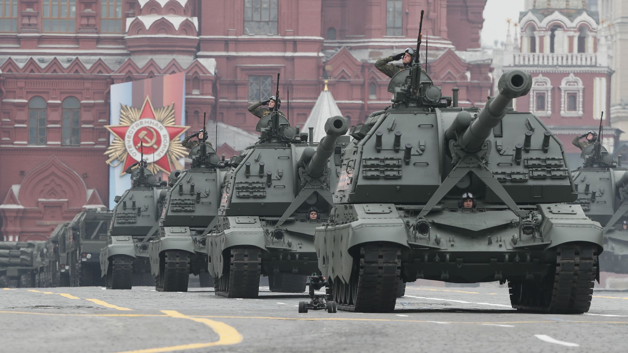 What is the reduced Russian Victory Day parade in 2023 compared to
