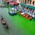 Venice's famous canal turns fluorescent green