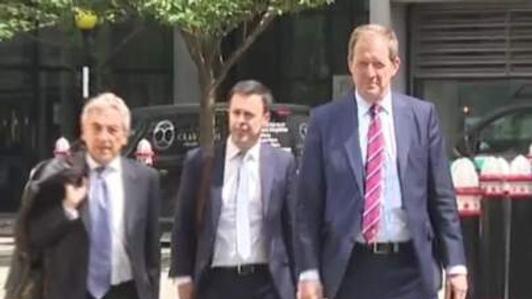 Alastair Campbell arrives at phone hacking trial