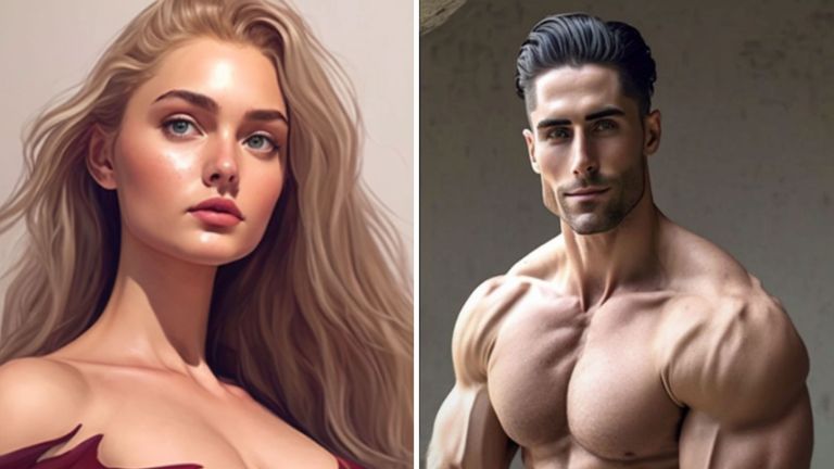 AI image generated Ideal male and female figures