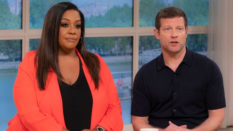 Alison Hammond and Dermot O&#39;Leary on This Morning. Pic: Ken McKay/ITV/Shutterstock