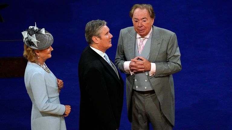 Andrew Lloyd Webber, his wife Lady Madeleine, and Labour leader Keir Starmer