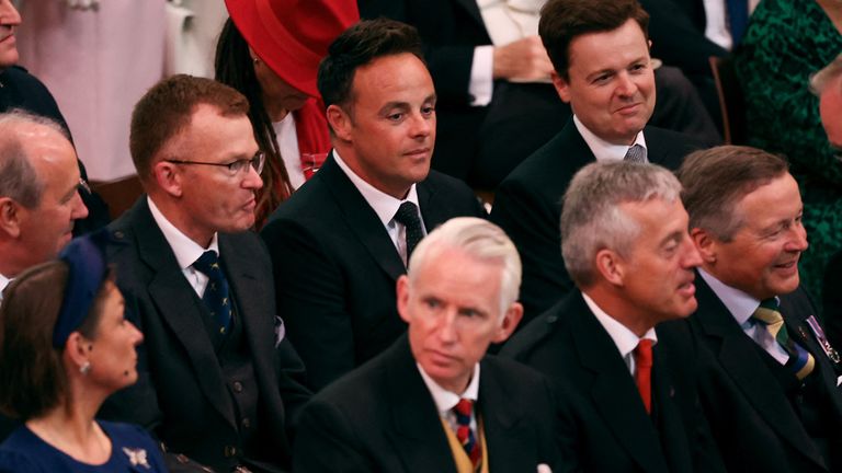 Ant and Dec sit as guests arrive to attend Britain&#39;s King Charles and Queen Camilla&#39;s coronation ceremony 