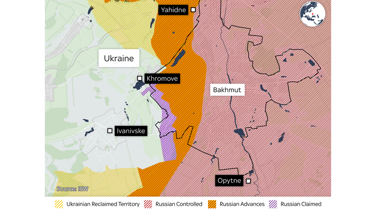 Bakhmut map day 452