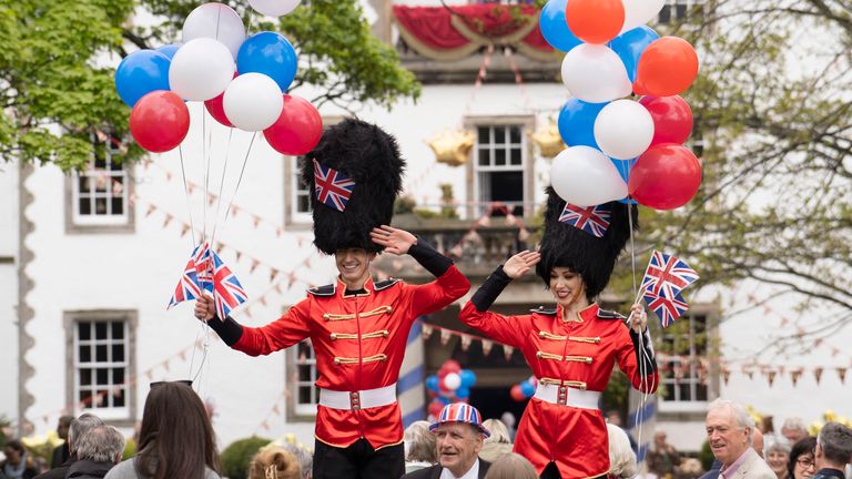 Handout photo of people taking part in a Coronation Big Lunch Prestonfield House, Edinburgh. Thousands of people across the country are celebrating the Coronation Big Lunch on Sunday to mark the crowning of King Charles III and Queen Camilla. Issue date: Sunday May 7, 2023.