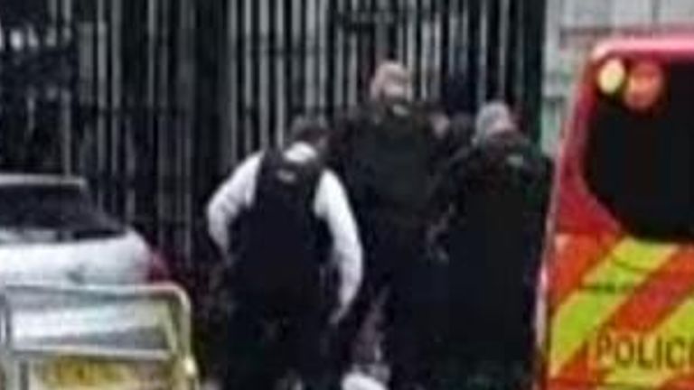Police arrest a man after he crashed into Downing Street gates