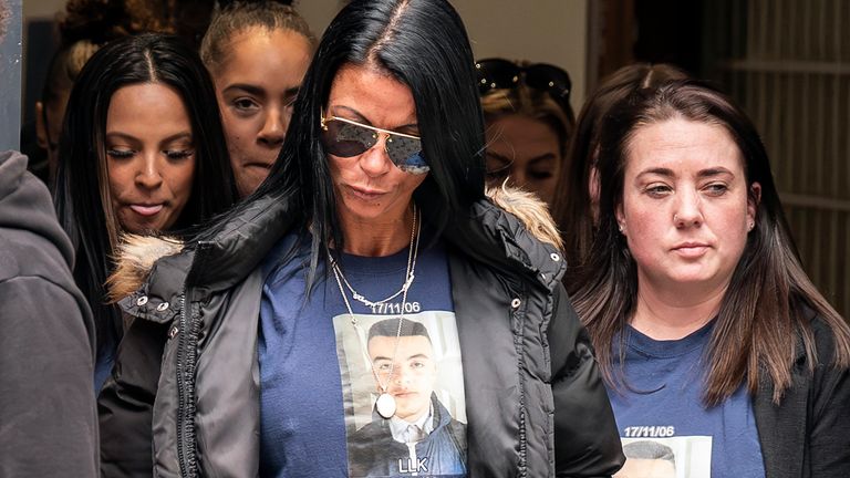 Charlie Mclean mother of Khayri Mclean outside Leeds Crown Court ahead of the sentencing of two teenagers for the murder of Khayri Mclean. Picture date: Thursday May 18, 2023.