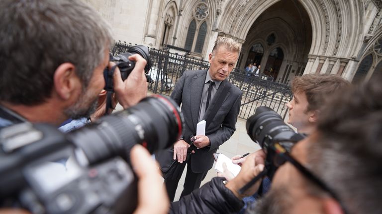 Chris Packham speaking to the media outside the Royal Courts of Justice, London after won his High Court libel claim against two men over allegations he misled the public into donating to a wildlife charity to rescue "broken" tigers from circuses. Issue date: Thursday May 25, 2023.