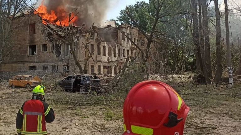  A view shows a clinic heavily destroyed by a Russian missile strike, amid Russia&#39;s attack on Ukraine, in Dnipro, Ukraine 