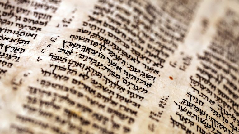 FILE PHOTO: The Codex Sassoon, the earliest and most complete Hebrew Bible ever discovered, which is estimated by Sotheby&#39;s to sell at auction for between $30 million and $50 million, is presented to the public at Tel Aviv University, in Tel Aviv, Israel March 22, 2023. REUTERS/Nir Elias/File Photo
